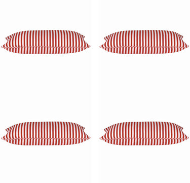 Pack of 4 Dandi Red & White Rectangle Cushion Covers